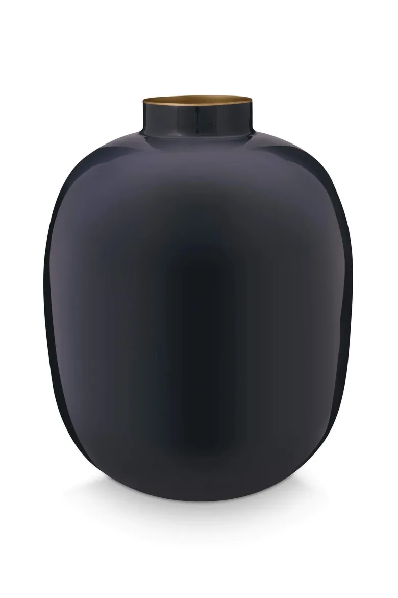 Vase Metall Mittelblau 32cm