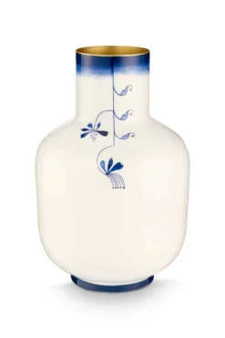 Vase Metall Pip & The Blue Bird Blau 36cm