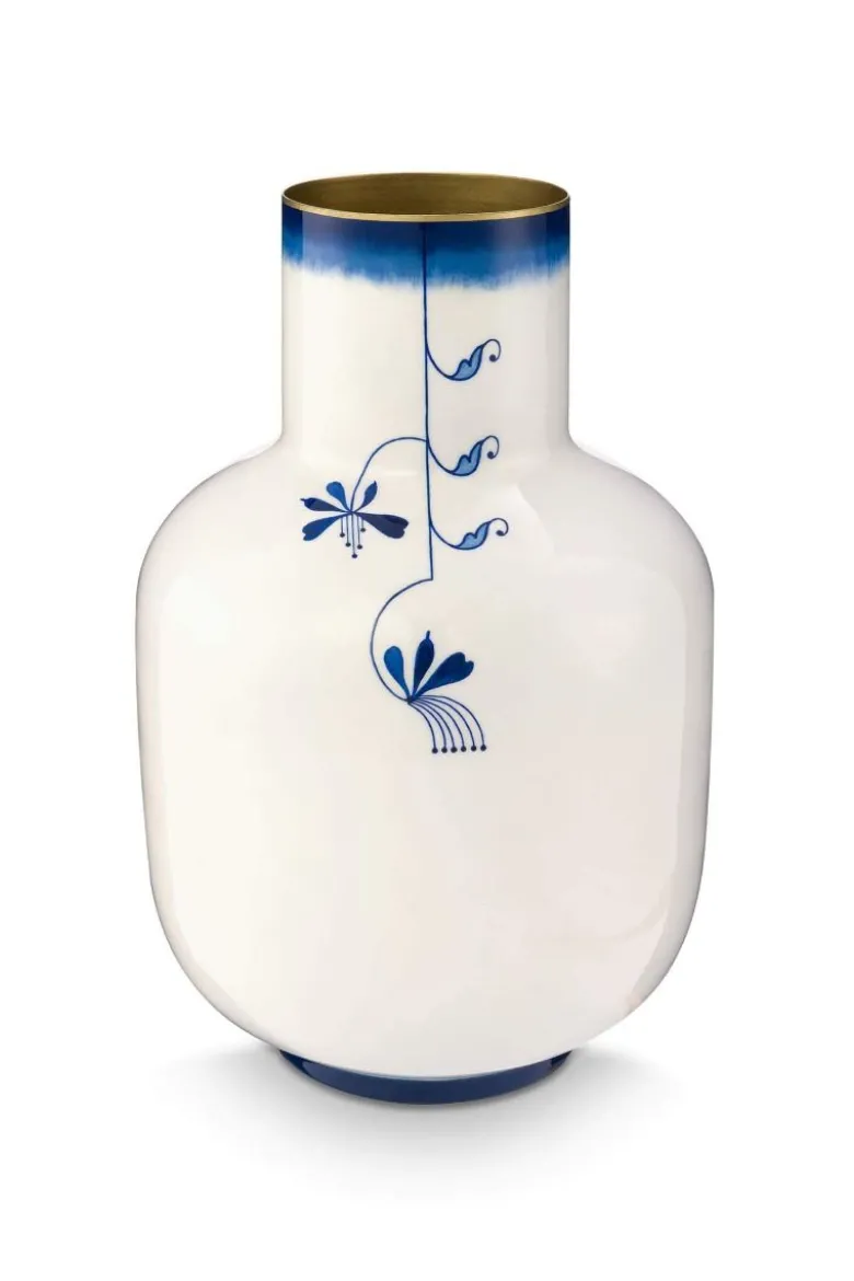 Vase Metall Pip & The Blue Bird Blau 30cm