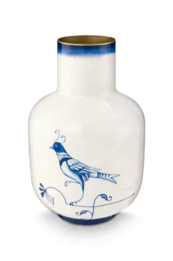Vase Metall Pip & The Blue Bird Blau 30cm