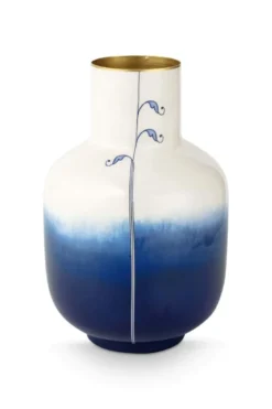 Vase Metall Pip & The Blue Bird Dip Dye Blau 30cm