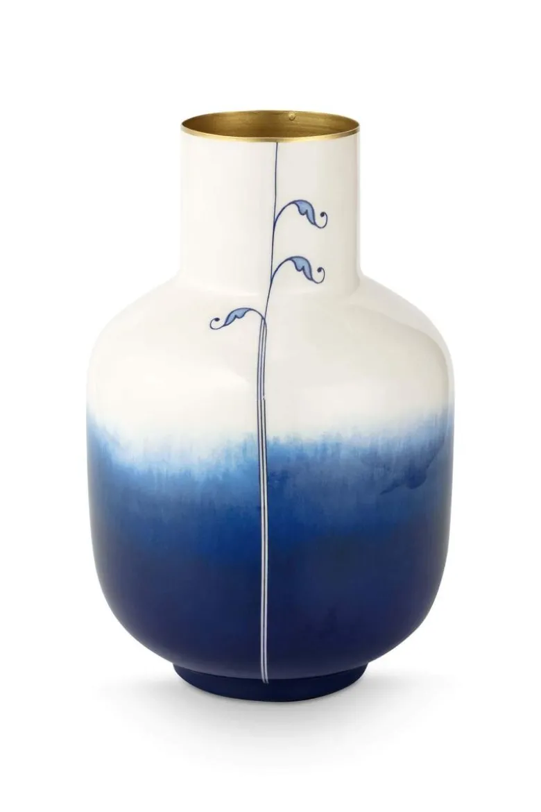 Vase Metall Pip & The Blue Bird Dip Dye Blau 30cm