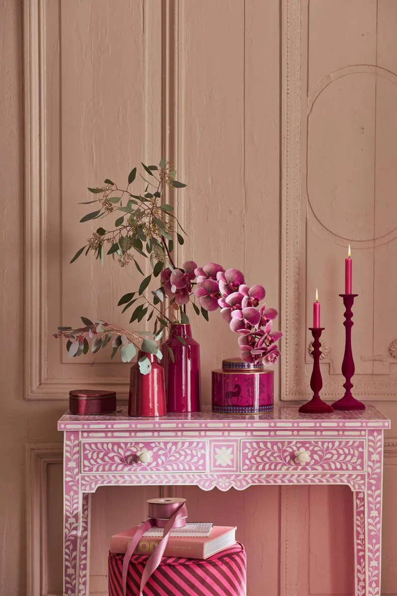 Vase Metall Rosa 28cm