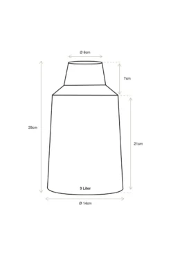 Vase Metall Rosa 28cm