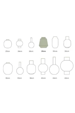 Vase Metall Streifen Dunkelrot 29cm