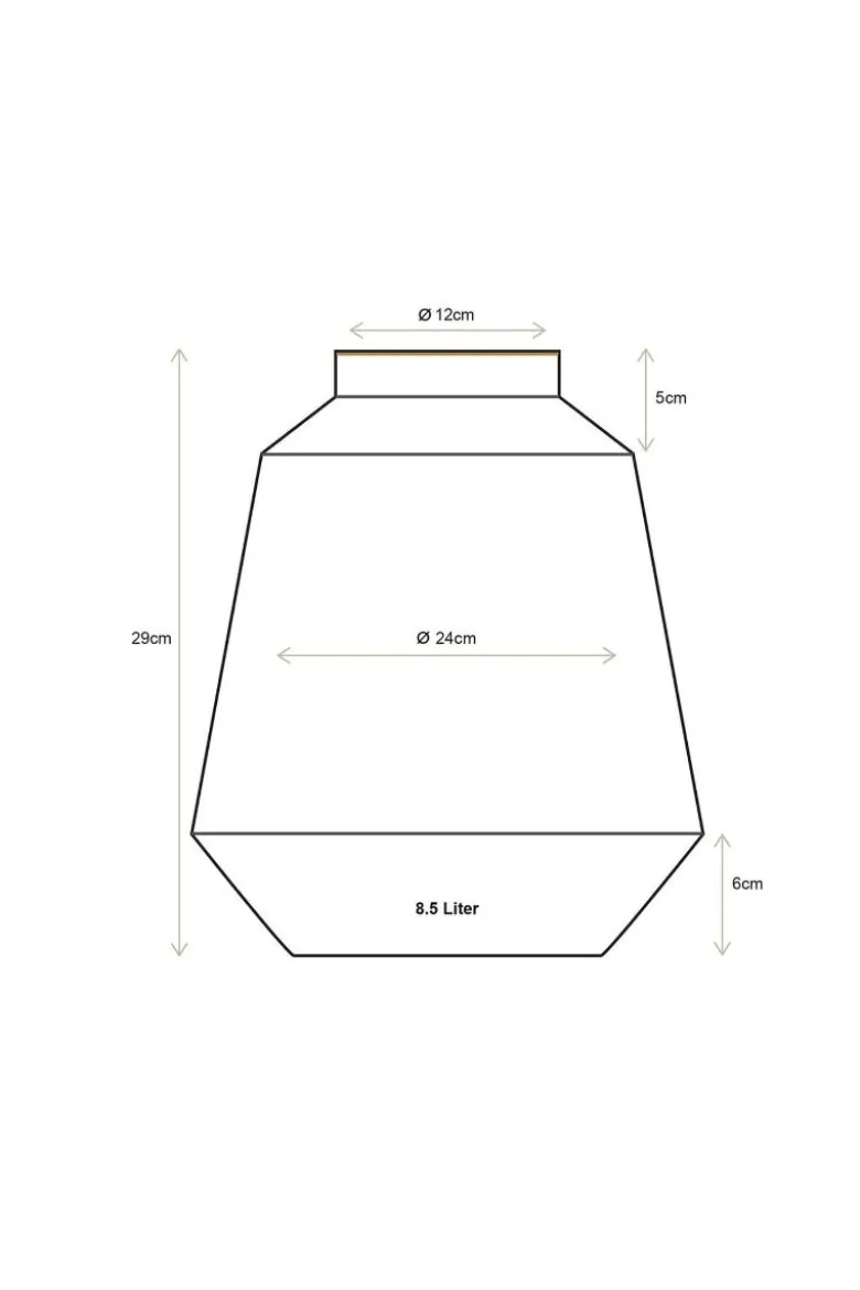Vase Metall Streifen Hellblau/Gold 29cm
