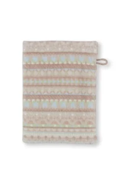 Waschlappen Set/3 Geometric Print Sand 16x22cm
