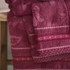 Waschlappen Set/3 Jasmin Jacquard Dunkelrosa 16x22cm