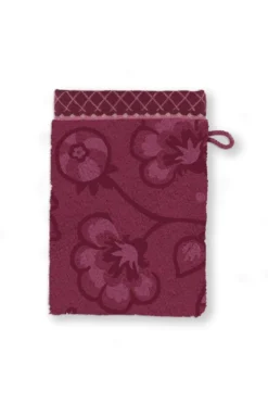 Waschlappen Set/3 Jasmin Jacquard Dunkelrosa 16x22cm
