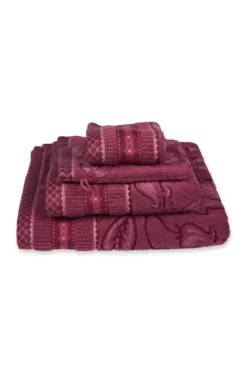 Waschlappen Set/3 Jasmin Jacquard Dunkelrosa 16x22cm