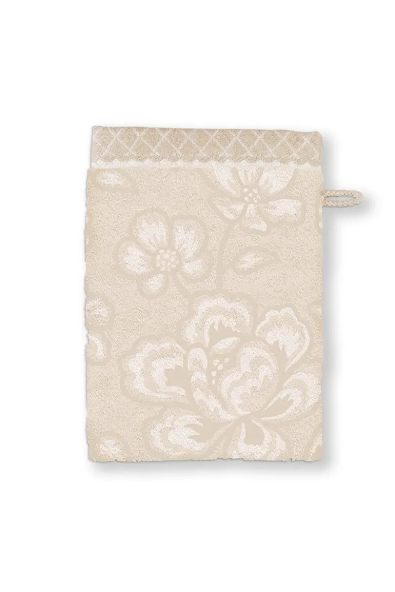 Waschlappen Set/3 Jasmin Jacquard Sand 16x22cm