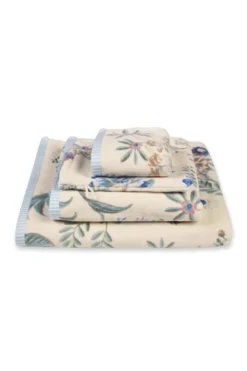 Waschlappen Set/3 Secret Garden Weiß/Blau 16x22cm