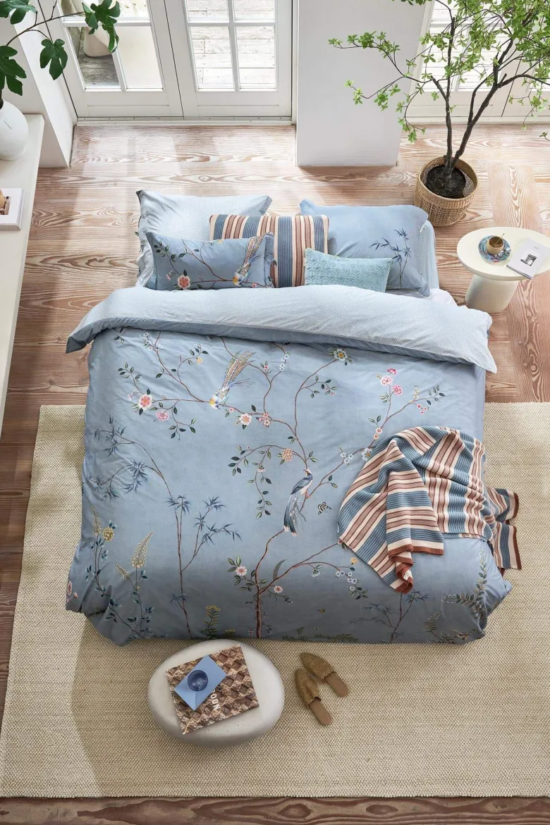 Zierkissen Bonsoir Combistripe Blau