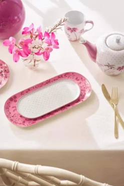 Zucker- und Milchschale Jolie Punkte Gold Rosa