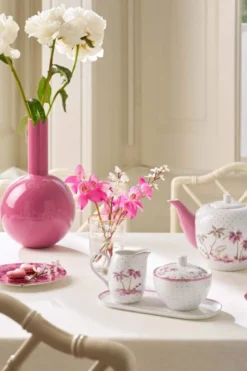 Zucker- und Milchschale Jolie Punkte Gold Rosa